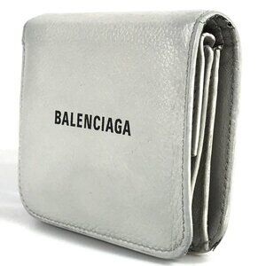 Balenciaga Wallet in Pebbled Leather, Grey